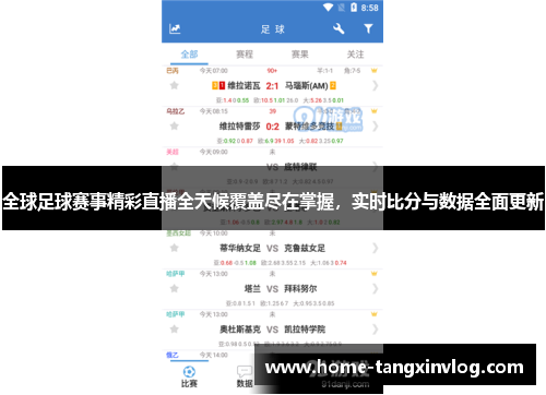 全球足球赛事精彩直播全天候覆盖尽在掌握，实时比分与数据全面更新